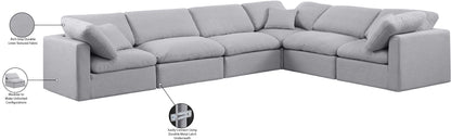 Luxus Grey Linen Textured Fabric Modular Sectional Sec6A