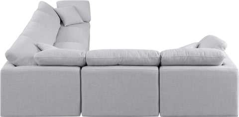Luxus Grey Linen Textured Fabric Modular Sectional Sec6A