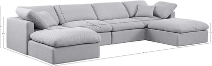 Luxus Grey Linen Textured Fabric Modular Sectional Sec6B