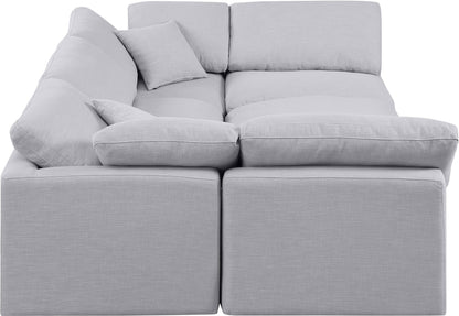 Luxus Grey Linen Textured Fabric Modular Sectional Sec6C