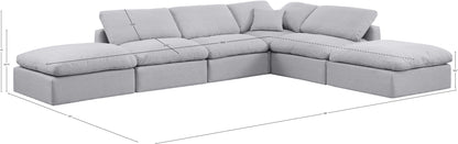 Luxus Grey Linen Textured Fabric Modular Sectional Sec6E