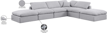 Luxus Grey Linen Textured Fabric Modular Sectional Sec6E