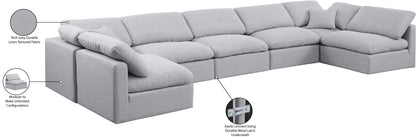 Luxus Grey Linen Textured Fabric Modular Sectional Sec7B