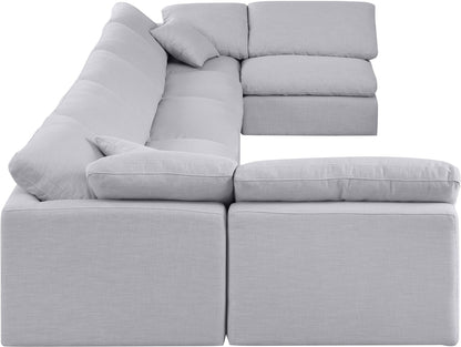 Luxus Grey Linen Textured Fabric Modular Sectional Sec7B