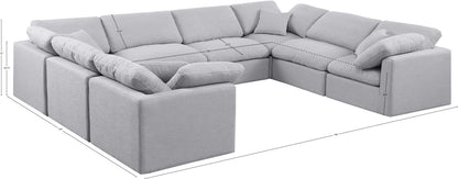 Luxus Grey Linen Textured Fabric Modular Sectional Sec8A