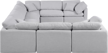 Luxus Grey Linen Textured Fabric Modular Sectional Sec8A