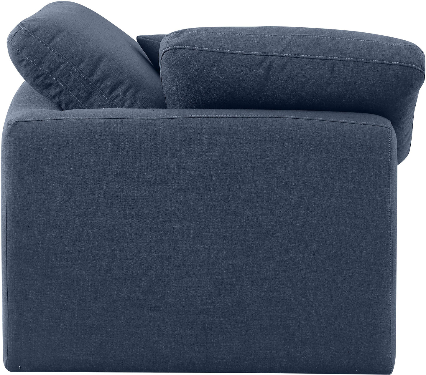 luxus navy linen textured fabric corner chair corner