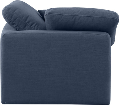 Luxus Navy Linen Textured Fabric Corner Chair Corner