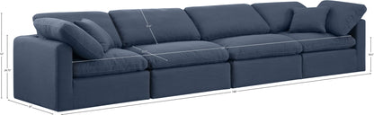 Luxus Navy Linen Textured Fabric Modular Sofa S140