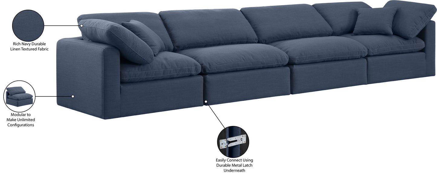 luxus navy linen textured fabric modular sofa s140