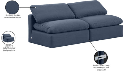 Luxus Navy Linen Textured Fabric Modular Sofa S2