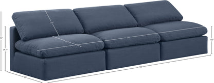 Luxus Navy Linen Textured Fabric Modular Sofa S3