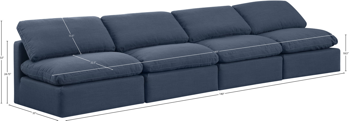 luxus navy linen textured fabric modular sofa s4