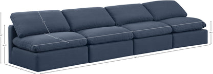 Luxus Navy Linen Textured Fabric Modular Sofa S4