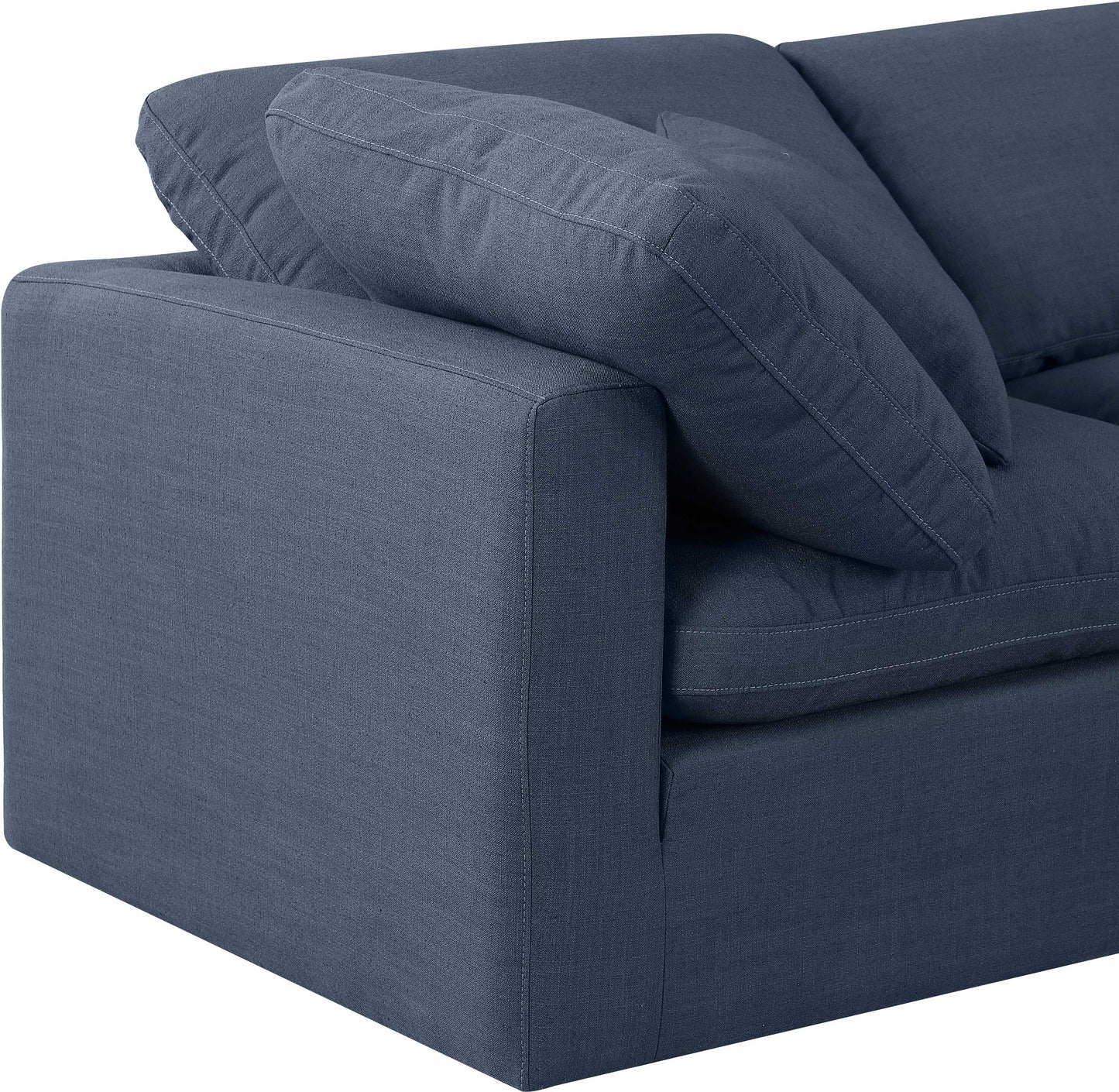 luxus navy linen textured fabric modular sofa s70