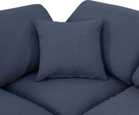 Luxus Navy Linen Textured Fabric Modular Sectional Sec6A