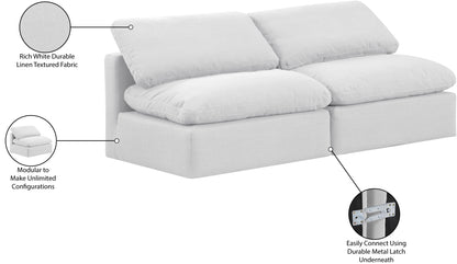 Luxus White Linen Textured Fabric Modular Sofa S2