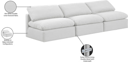 Luxus White Linen Textured Fabric Modular Sofa S3