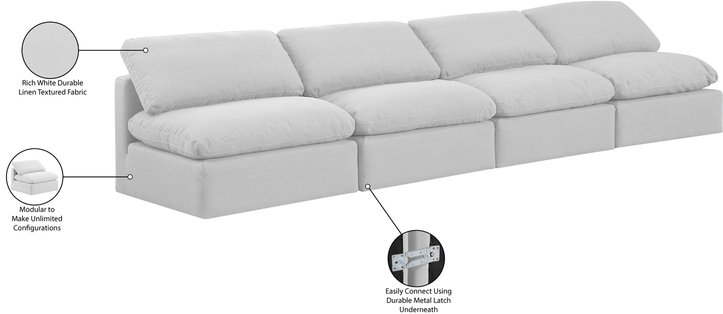 luxus white linen textured fabric modular sofa s4