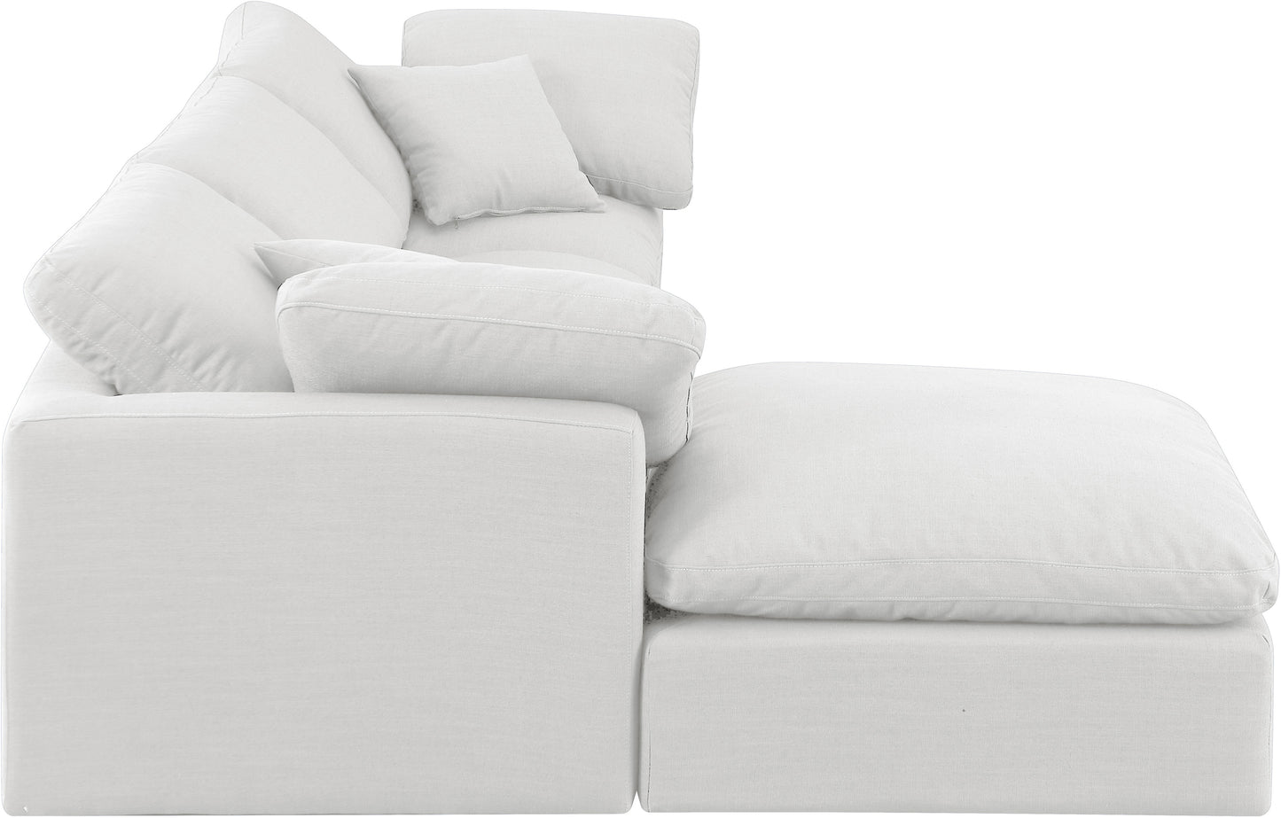 luxus white linen textured fabric modular sectional sec4a