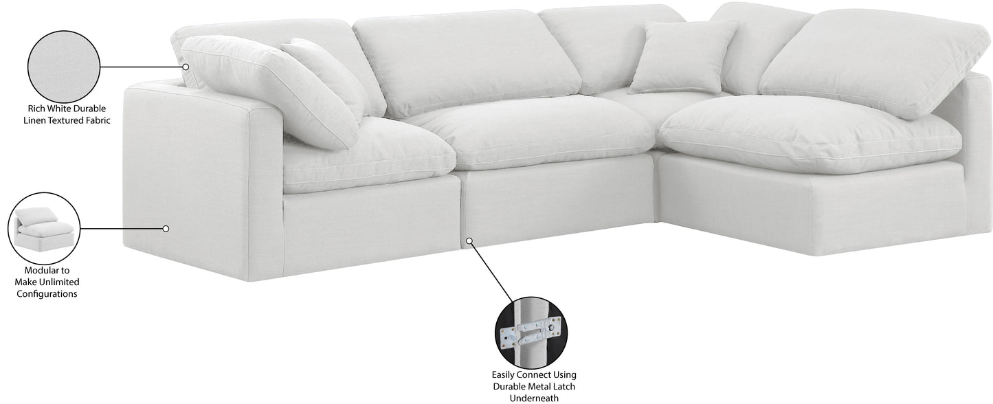 luxus white linen textured fabric modular sectional sec4b