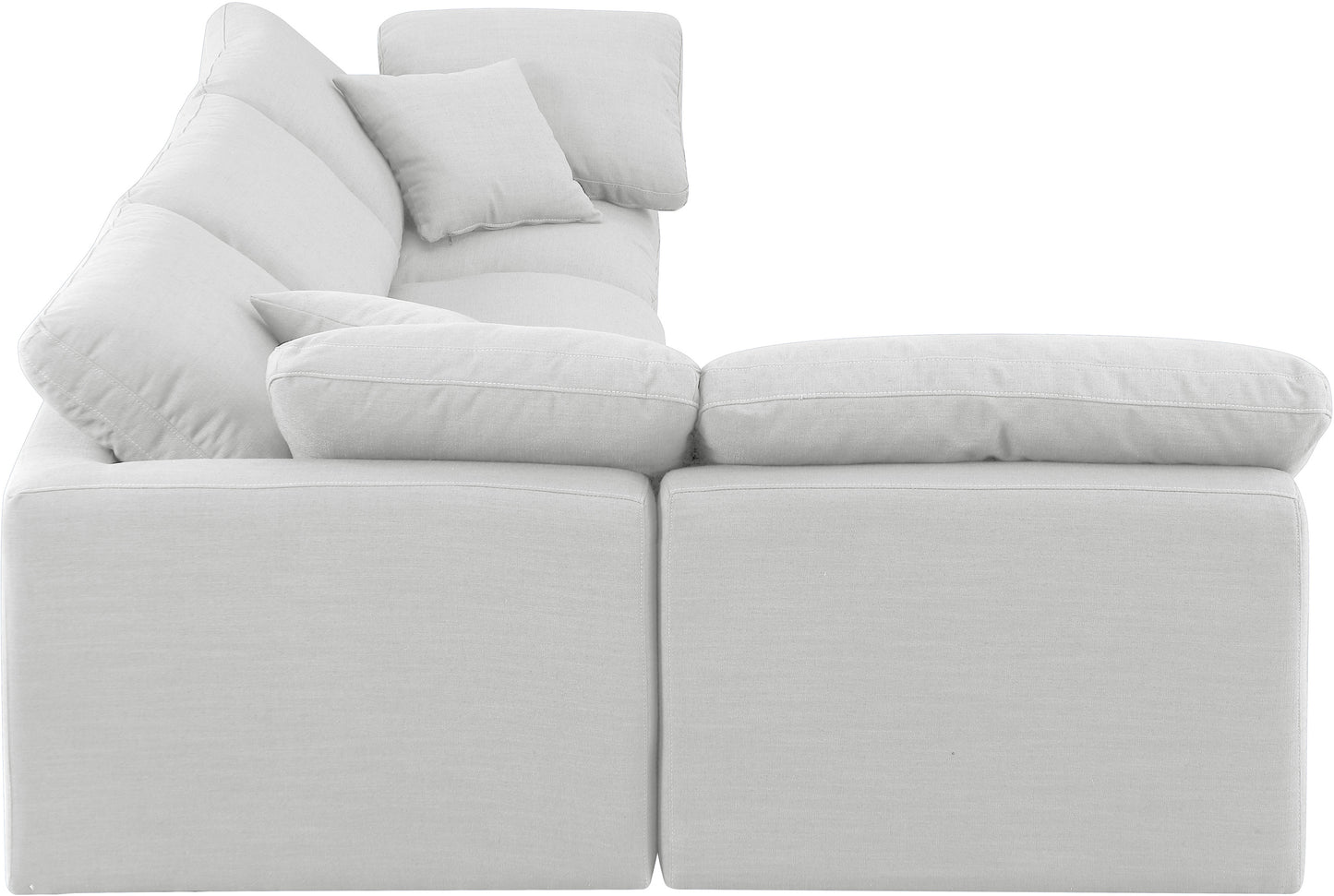 luxus white linen textured fabric modular sectional sec4b