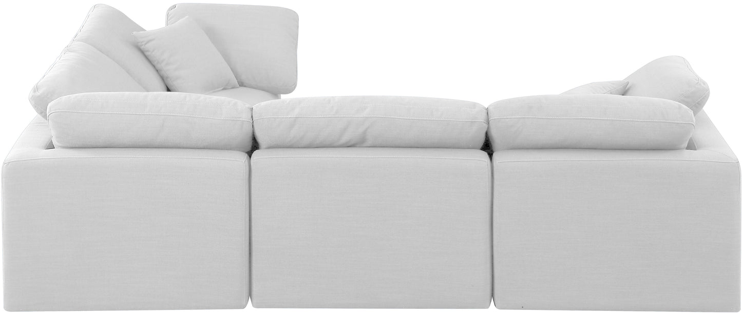 luxus white linen textured fabric modular sectional sec4c