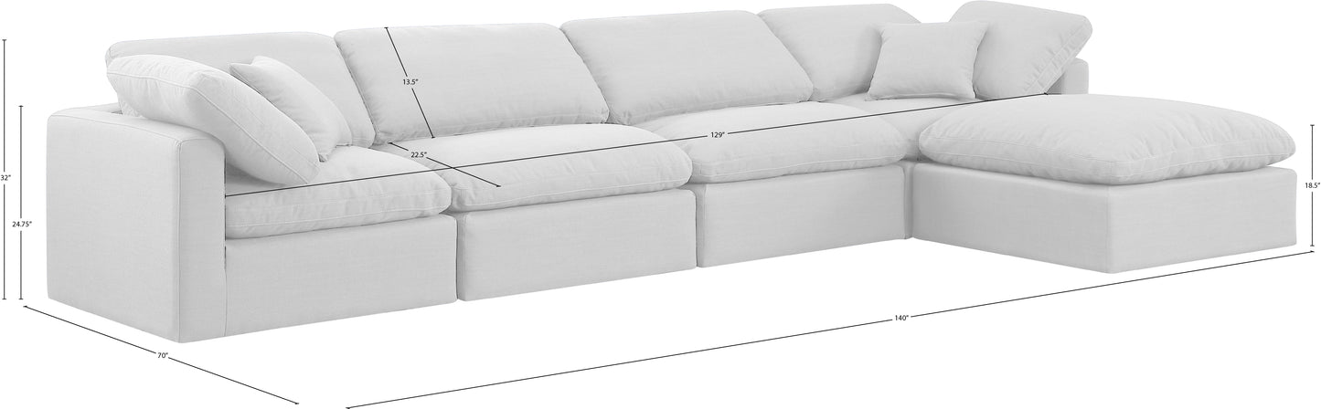 luxus white linen textured fabric modular sectional sec5a