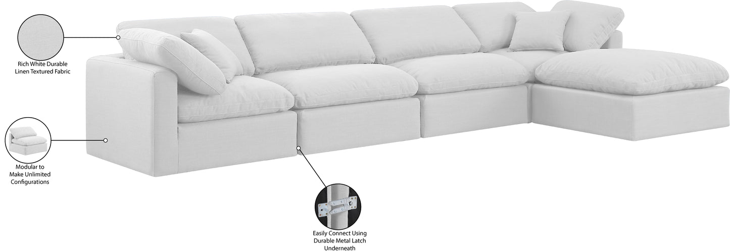 luxus white linen textured fabric modular sectional sec5a