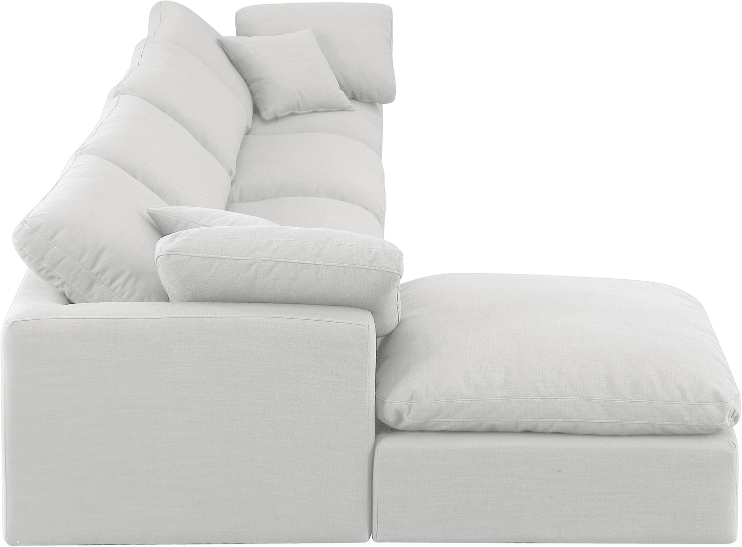 luxus white linen textured fabric modular sectional sec5a