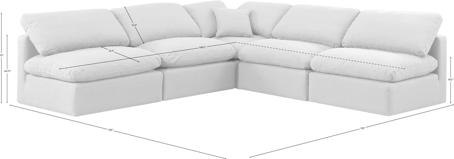 luxus white linen textured fabric modular sectional sec5b