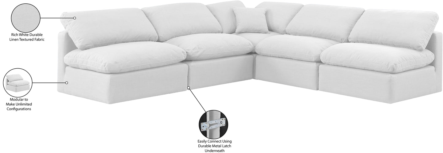 luxus white linen textured fabric modular sectional sec5b