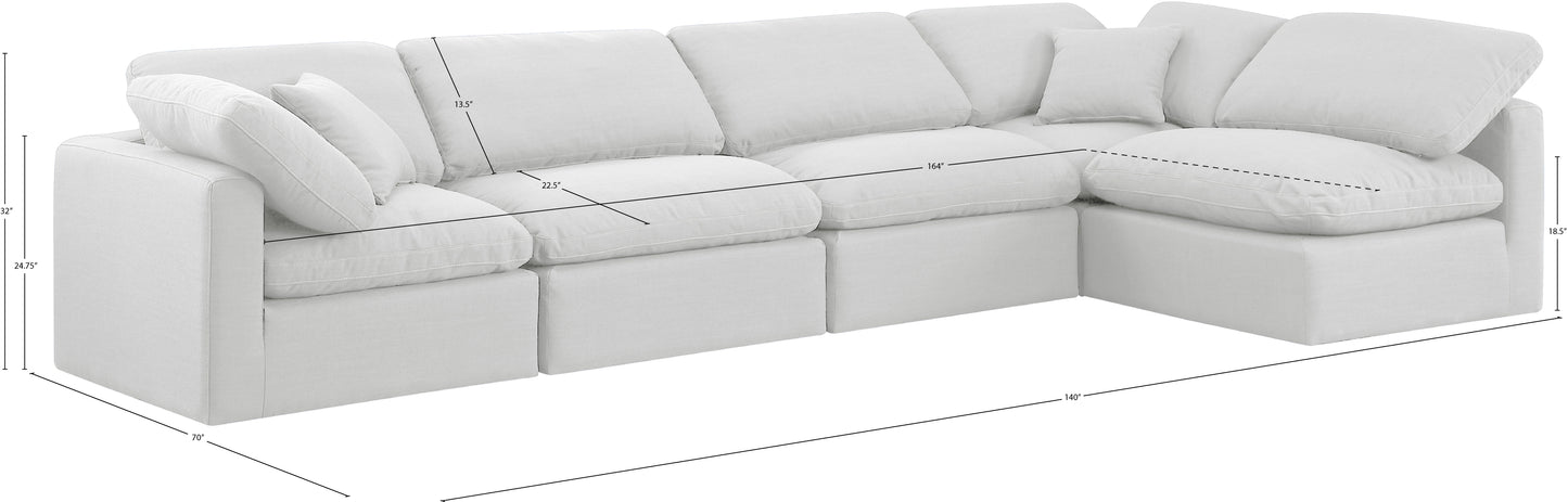 luxus white linen textured fabric modular sectional sec5d