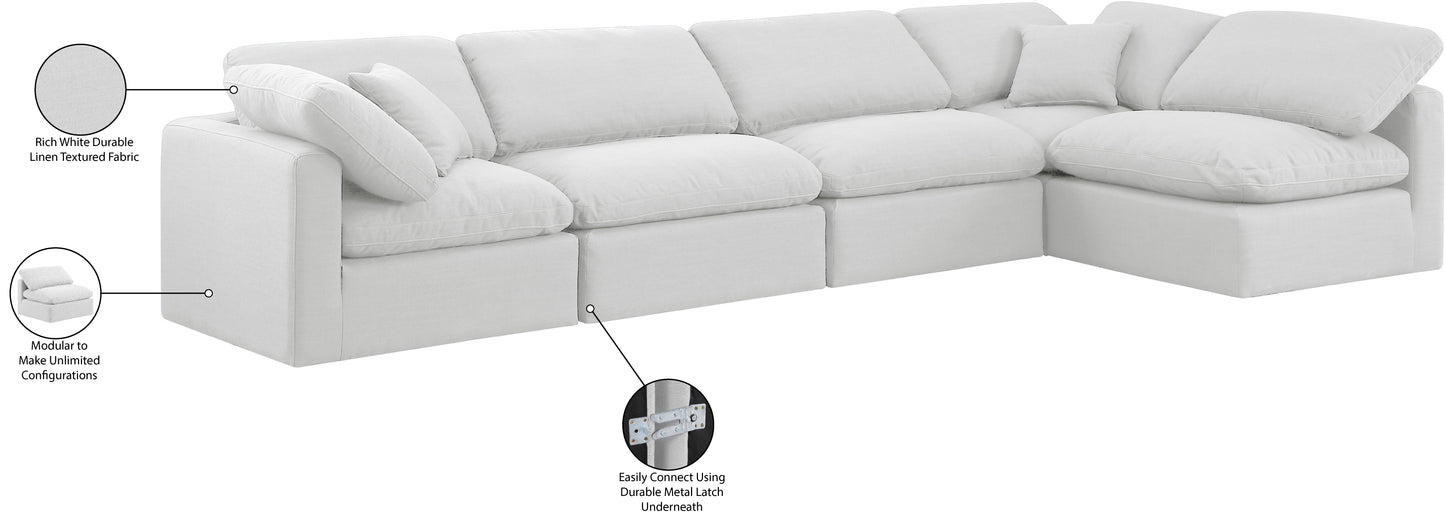 luxus white linen textured fabric modular sectional sec5d