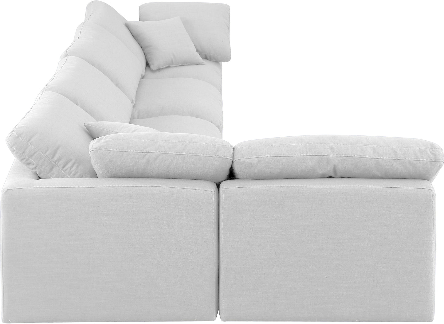 luxus white linen textured fabric modular sectional sec5d