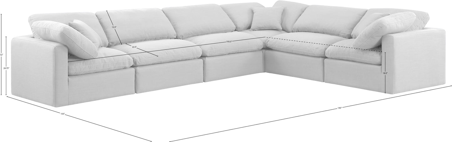 luxus white linen textured fabric modular sectional sec6a