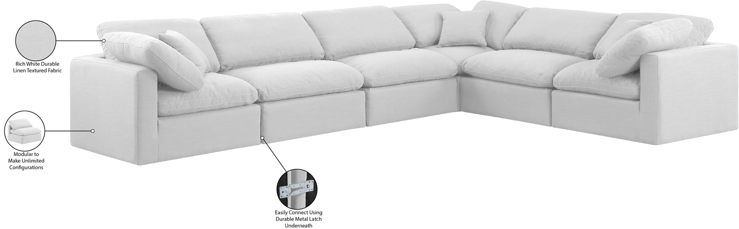 luxus white linen textured fabric modular sectional sec6a