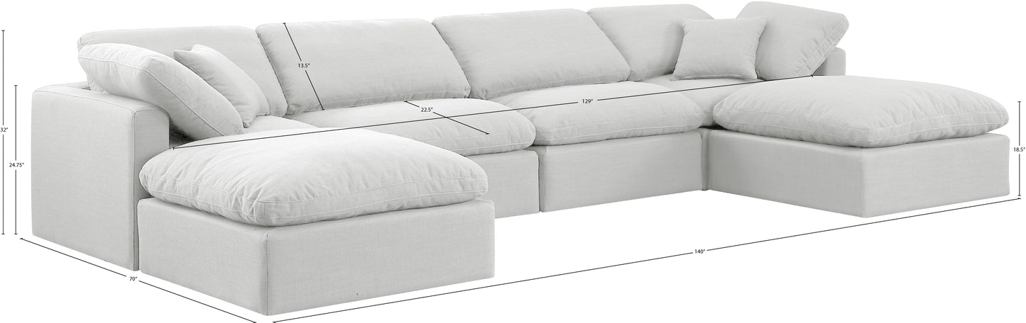 luxus white linen textured fabric modular sectional sec6b