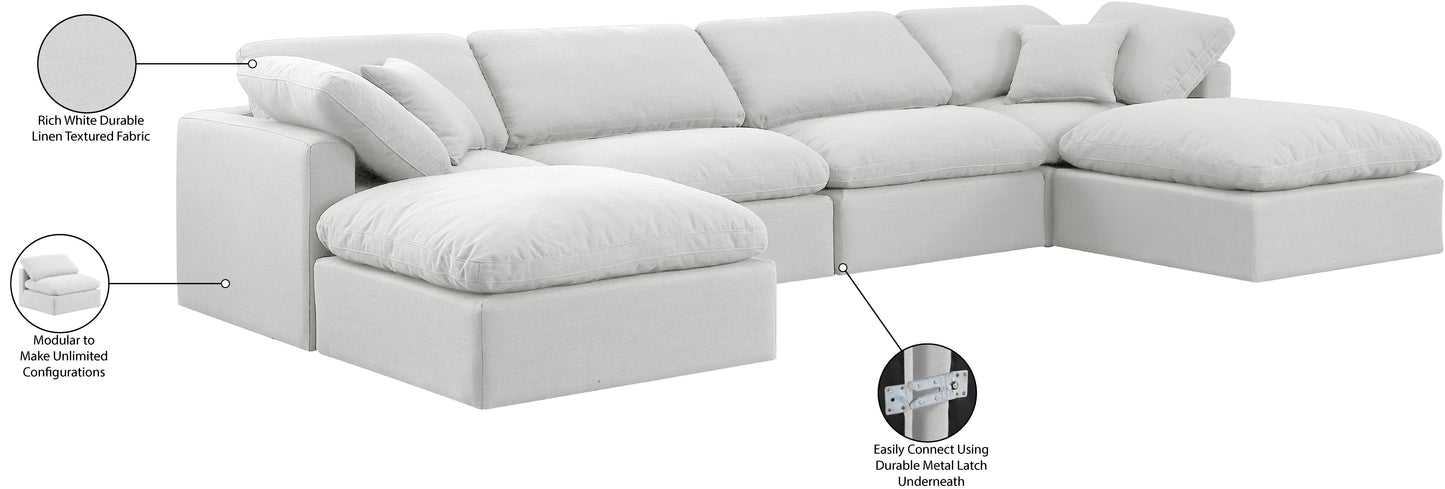 luxus white linen textured fabric modular sectional sec6b