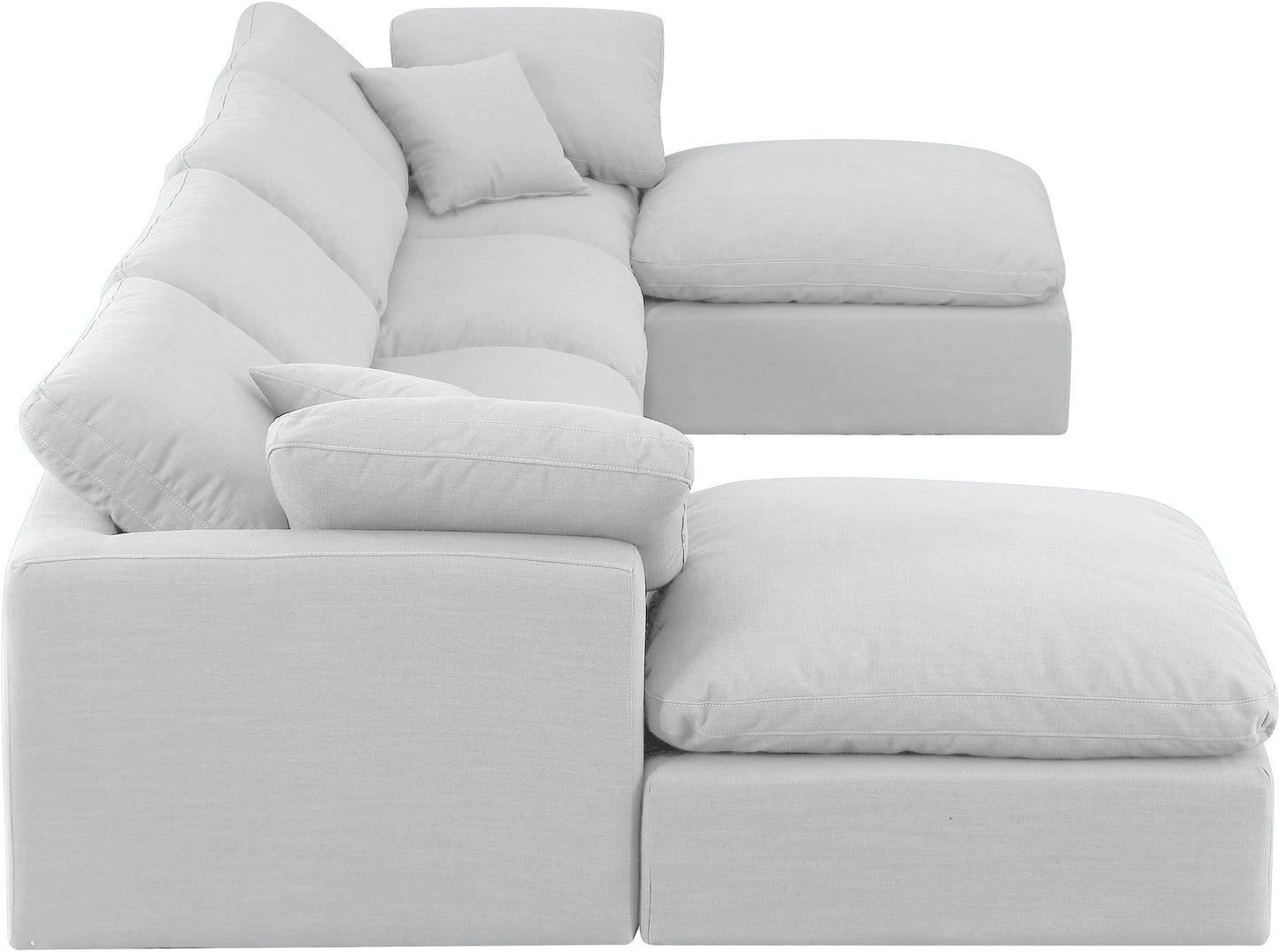 luxus white linen textured fabric modular sectional sec6b