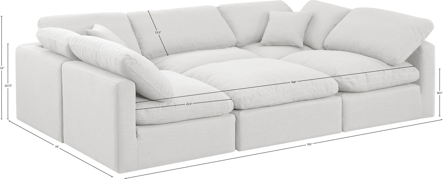 luxus white linen textured fabric modular sectional sec6c