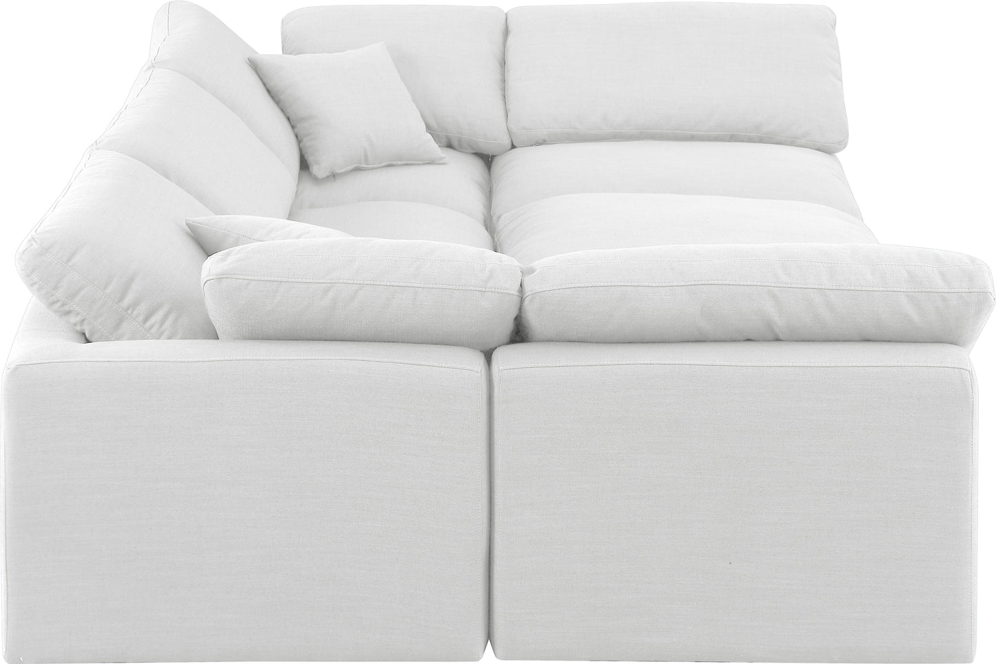 luxus white linen textured fabric modular sectional sec6c