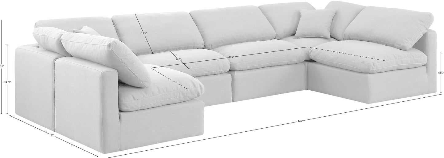 luxus white linen textured fabric modular sectional sec6d