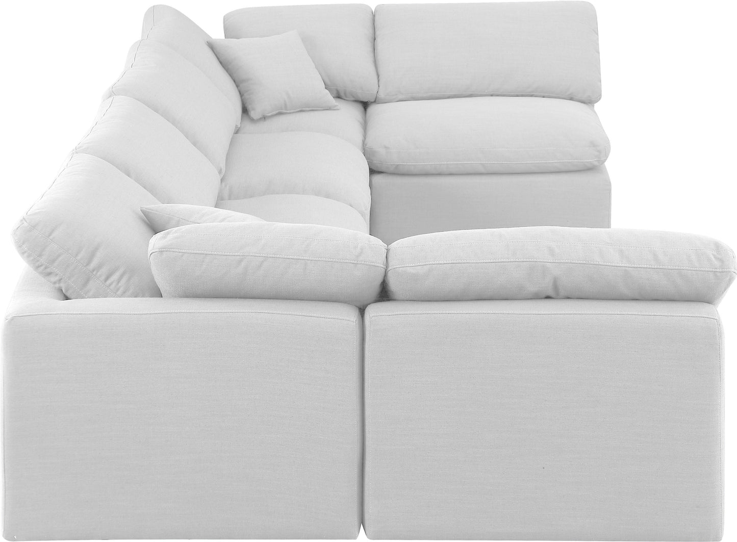 luxus white linen textured fabric modular sectional sec6d