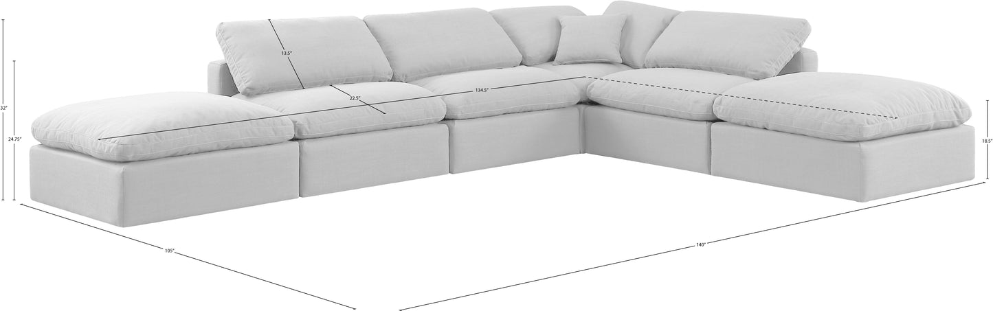 luxus white linen textured fabric modular sectional sec6e