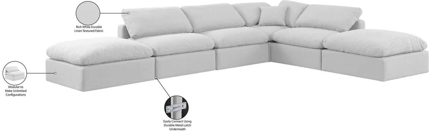 luxus white linen textured fabric modular sectional sec6e