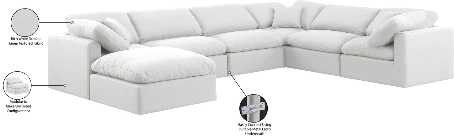 luxus white linen textured fabric modular sectional sec7a