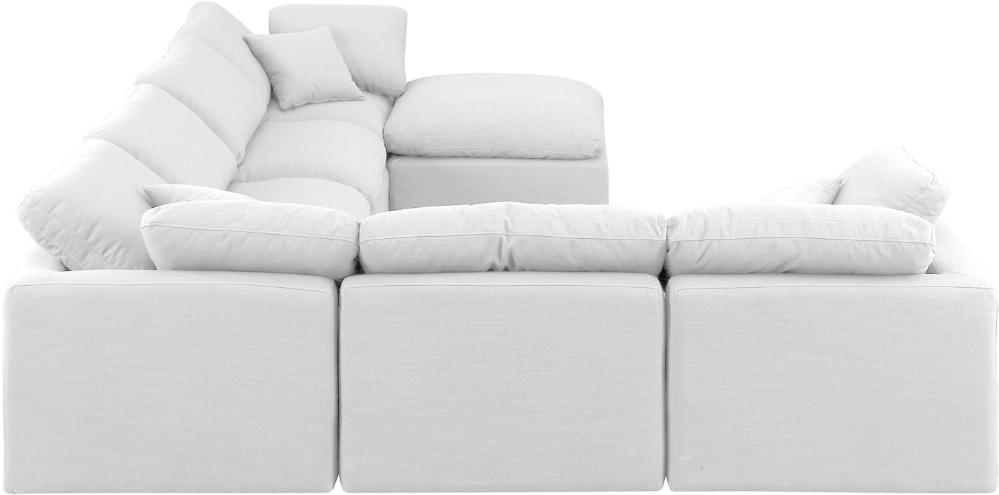 luxus white linen textured fabric modular sectional sec7a