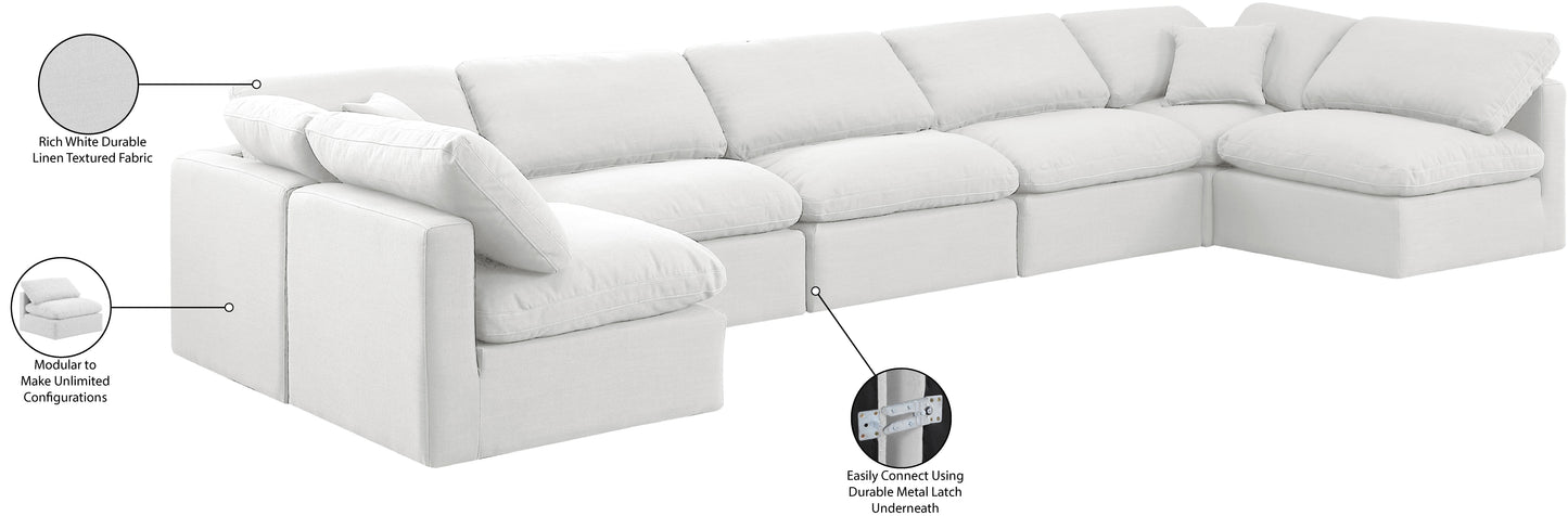 luxus white linen textured fabric modular sectional sec7b