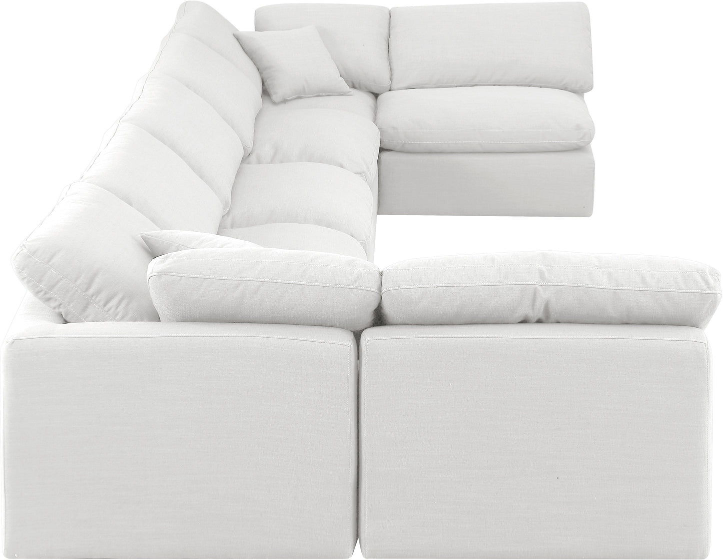 luxus white linen textured fabric modular sectional sec7b